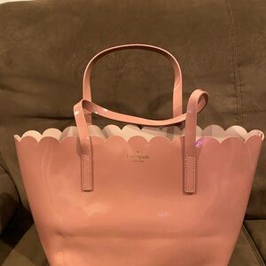 kate spade pink scalloped patent tote